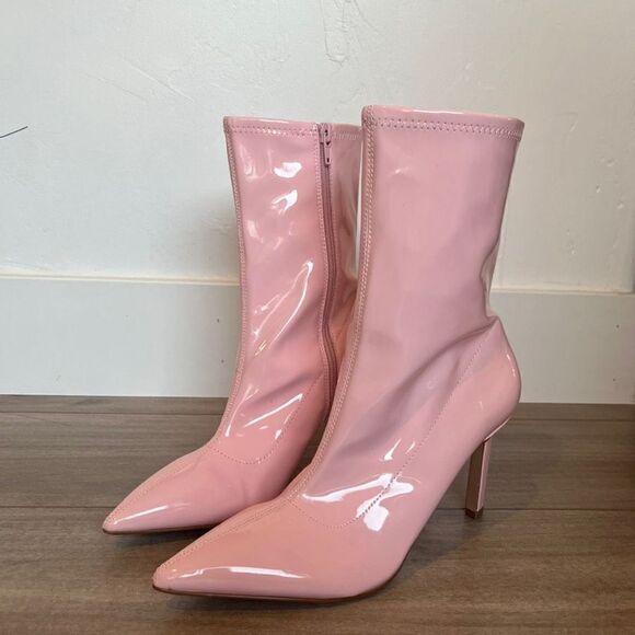 New York & Company Women's Pink Naomi High Heel Bootie Patent Leather Size 9 - Picture 6 of 11